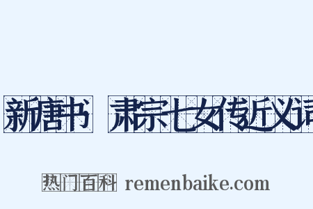 新唐书·肃宗七女传近义词是什么意思的图片